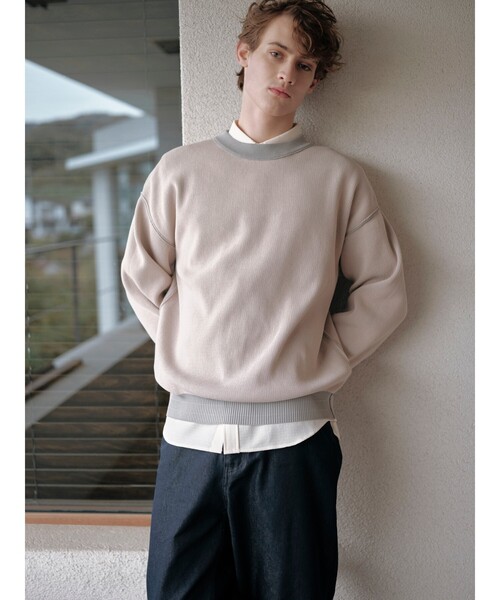 THE SHOP TK (ザ ショップ ティーケー )の「◆【裏表2WAY/軽量】リバーシブル畦ニット(ニット/セーター・メンズ・オフホワイト/サックスブルー/ネイビー/ベビーピンク/ライトグレー・03/02/04)」の17枚目の写真