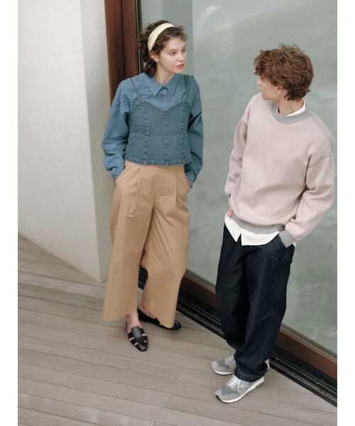 THE SHOP TK (ザ ショップ ティーケー )の「◆【裏表2WAY/軽量】リバーシブル畦ニット(ニット/セーター・メンズ・オフホワイト/サックスブルー/ネイビー/ベビーピンク/ライトグレー・03/02/04)」の19枚目の写真
