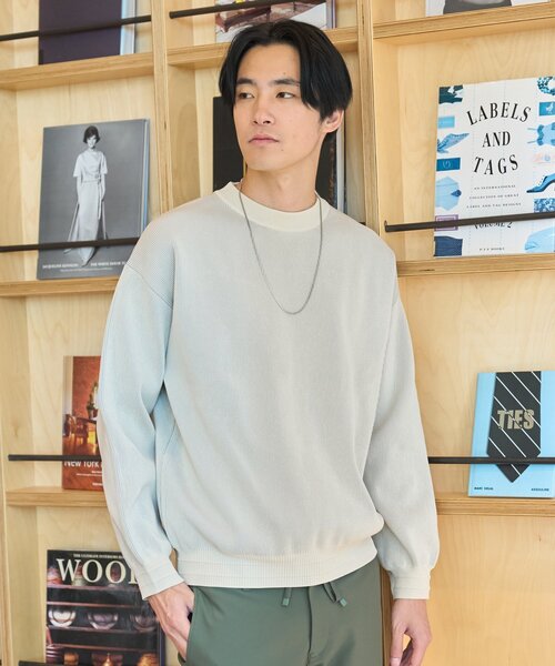 THE SHOP TK (ザ ショップ ティーケー )の「◆【裏表2WAY/軽量】リバーシブル畦ニット(ニット/セーター・メンズ・オフホワイト/サックスブルー/ネイビー/ベビーピンク/ライトグレー・03/02/04)」の21枚目の写真