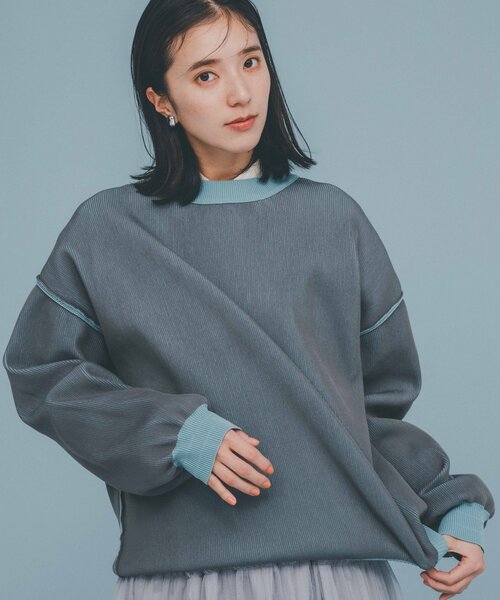 THE SHOP TK (ザ ショップ ティーケー )の「◆【裏表2WAY/軽量】リバーシブル畦ニット(ニット/セーター・メンズ・オフホワイト/サックスブルー/ネイビー/ベビーピンク/ライトグレー・03/02/04)」の4枚目の写真
