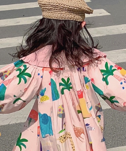 aimoha（アイモハ）の「【aimoha-KIDS-】かわいい大き襟ワンピース（ワンピース・キッズ・ピンク・90/100/110/120/130/140）」の9枚目の写真