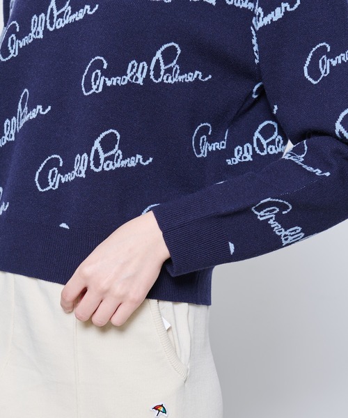 Arnold Palmer（アーノルドパーマー）の「レガシーロゴ JGD ニット プルオーバー（ニット/セーター・レディース・ネイビー/グレー・S/M/L）」の5枚目の写真