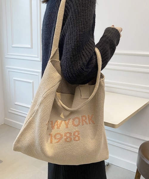 Miniministore(ミニミニストア)の「ニット トートバッグ レディース 秋冬(トートバッグ・レディース・ブラック/キャメル/ベージュ・FREE)」の16枚目の写真