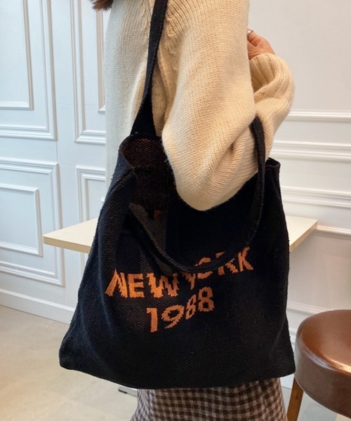 Miniministore(ミニミニストア)の「ニット トートバッグ レディース 秋冬(トートバッグ・レディース・ブラック/キャメル/ベージュ・FREE)」の7枚目の写真