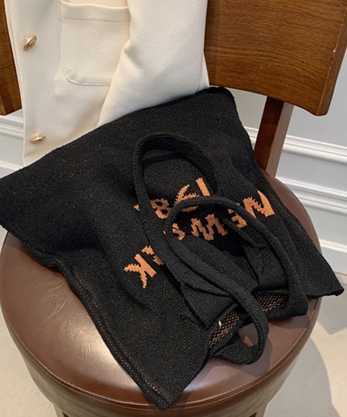 Miniministore(ミニミニストア)の「ニット トートバッグ レディース 秋冬(トートバッグ・レディース・ブラック/キャメル/ベージュ・FREE)」の8枚目の写真