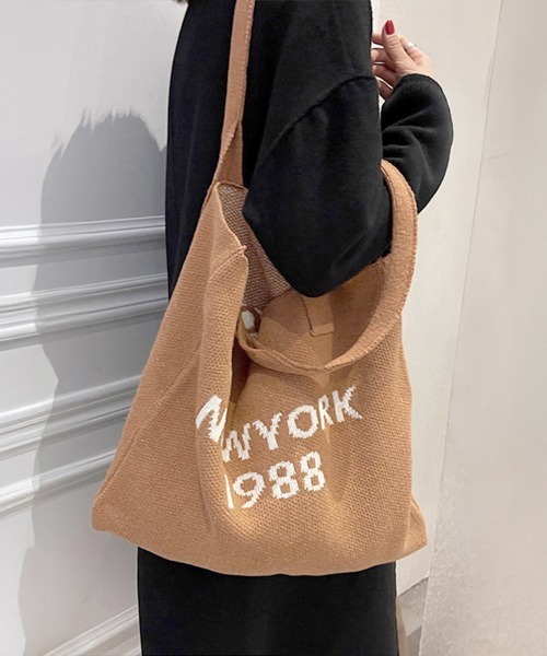 Miniministore(ミニミニストア)の「ニット トートバッグ レディース 秋冬(トートバッグ・レディース・ブラック/キャメル/ベージュ・FREE)」の9枚目の写真