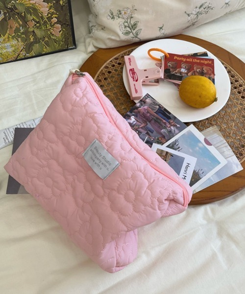 セール】Pochi Pouch/【2サイズ展開】花柄 キルティング ポーチ