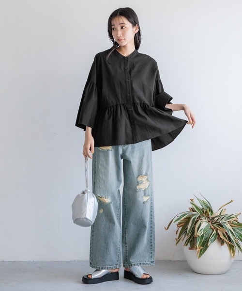 LOWRYS FARM（ローリーズファーム）の「スタッズキンチャクショルダー 109910（ショルダーバッグ・レディース・ブラック/シルバー/アイボリー・FREE）」の7枚目の写真