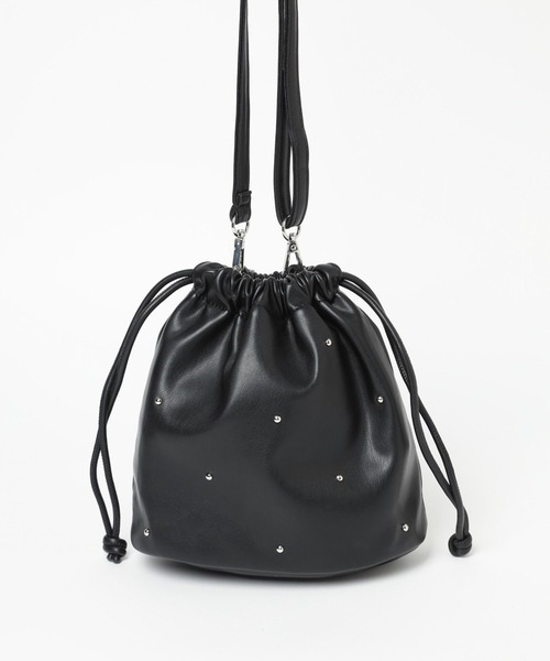 LOWRYS FARM（ローリーズファーム）の「スタッズキンチャクショルダー 109910（ショルダーバッグ・レディース・ブラック/シルバー/アイボリー・FREE）」の18枚目の写真