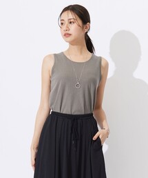 ワイドリブジャージー ノースリーブ カットソー