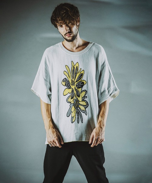 NO ID.(ノーアイディ)の「【NO ID.】Flower JQ Knit Pullover / フラワー JQ ニット プルオーバー(ニット/セーター・メンズ・イエロー/グリーン/ブルー・ONE SIZE)」の4枚目の写真