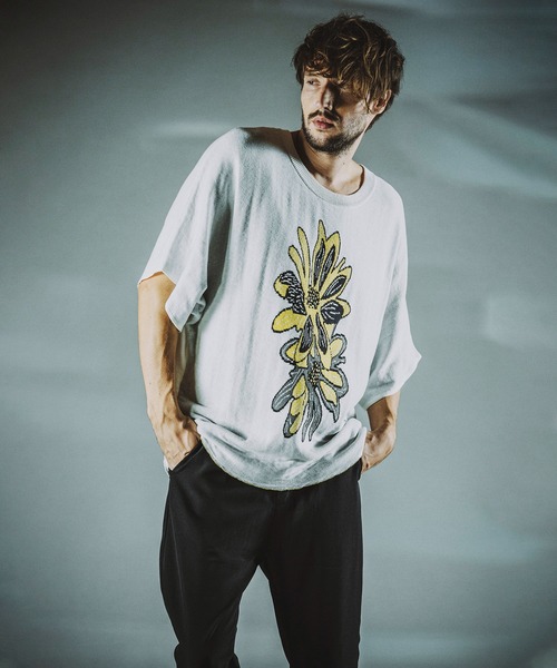 NO ID.(ノーアイディ)の「【NO ID.】Flower JQ Knit Pullover / フラワー JQ ニット プルオーバー(ニット/セーター・メンズ・イエロー/グリーン/ブルー・ONE SIZE)」の5枚目の写真
