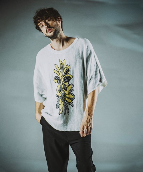 NO ID.(ノーアイディ)の「【NO ID.】Flower JQ Knit Pullover / フラワー JQ ニット プルオーバー(ニット/セーター・メンズ・イエロー/グリーン/ブルー・ONE SIZE)」の6枚目の写真