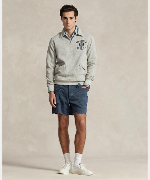 POLO RALPH LAUREN ロコ刺繍ハフシッフスウェットシャツ ロゴバック フリース クォータージップ スウェットシャツ
