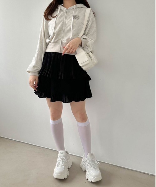 OLIVE des OLIVE（オリーブデオリーブ）の「ビジューブローチ付ZIPパーカー　1041060510（パーカー・レディース・オートミール/ネイビー/ホワイト・FREE）」の20枚目の写真