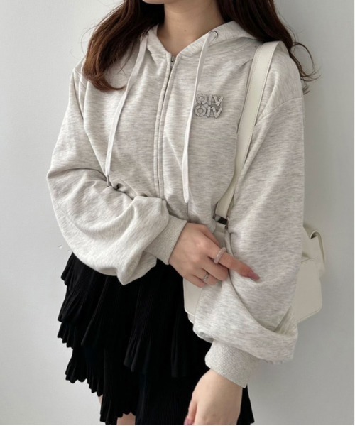 OLIVE des OLIVE（オリーブデオリーブ）の「ビジューブローチ付ZIPパーカー　1041060510（パーカー・レディース・オートミール/ネイビー/ホワイト・FREE）」の12枚目の写真