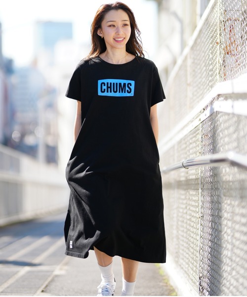 CHUMS(チャムス)の「CHUMS/チャムス ワンピース Tシャツ CH18-1259(ワンピース・レディース・ネイビー/グレイッシュベージュ/ブラック・M/L)」の2枚目の写真