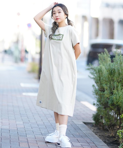 CHUMS(チャムス)の「CHUMS/チャムス ワンピース Tシャツ CH18-1259(ワンピース・レディース・ネイビー/グレイッシュベージュ/ブラック・M/L)」の8枚目の写真