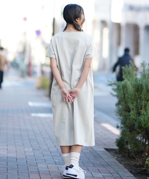 CHUMS ホワイト シャツワンピース CHUMS チャムス ブービーロングワンピース Booby Long One-Piece