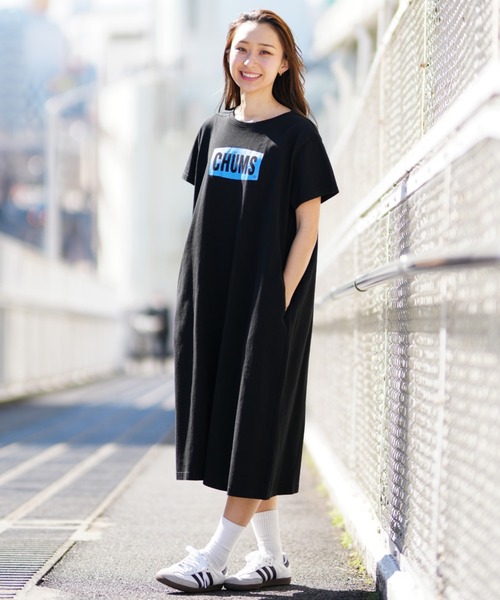 CHUMS(チャムス)の「CHUMS/チャムス ワンピース Tシャツ CH18-1259(ワンピース・レディース・ネイビー/グレイッシュベージュ/ブラック・M/L)」の4枚目の写真