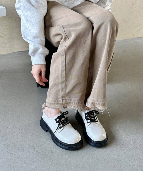 セール】【shoes365】ラウンドトゥ厚底 ドレスシューズ（ドレス