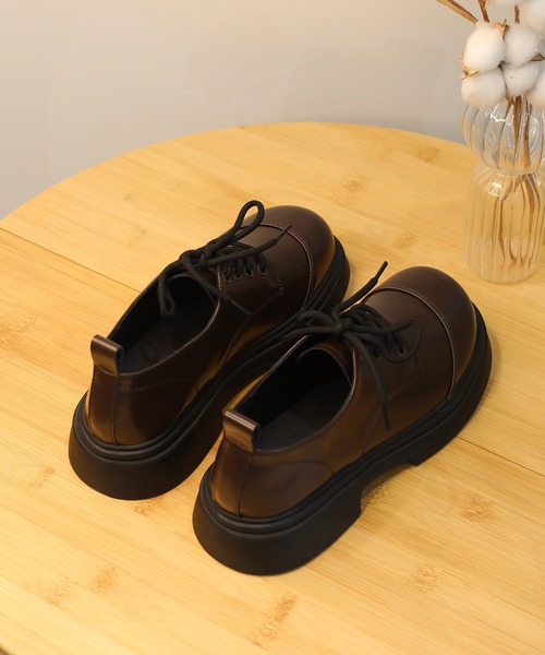セール】【shoes365】ラウンドトゥ厚底 ドレスシューズ（ドレス