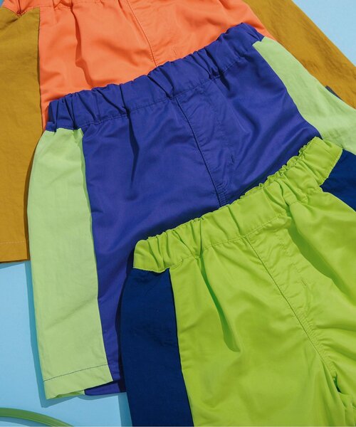 BREEZE(ブリーズ)の「【UVカット】切替ビーチショーツ(水着・キッズ・ブルー/レインボー/ライム/オレンジ・80/90/100/110/120/130/140/150)」の2枚目の写真