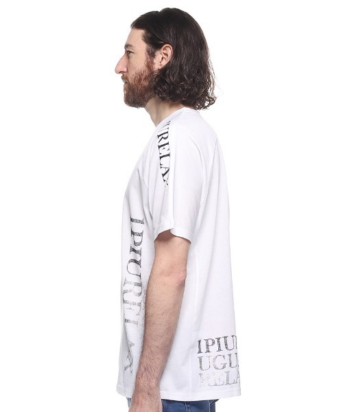 1piu1uguale3 RELAX(ウノピュウノウグァーレトレリラックス)の「【当店独占販売】 1PIU1UGUALE3 RELAX ロゴ ラインストーン 半袖 Tシャツ(Tシャツ/カットソー・メンズ・ホワイト/ブラック・M/L/XL/2XL/S)」の9枚目の写真