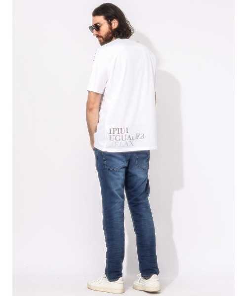 1piu1uguale3 RELAX(ウノピュウノウグァーレトレリラックス)の「【当店独占販売】 1PIU1UGUALE3 RELAX ロゴ ラインストーン 半袖 Tシャツ(Tシャツ/カットソー・メンズ・ホワイト/ブラック・M/L/XL/2XL/S)」の3枚目の写真