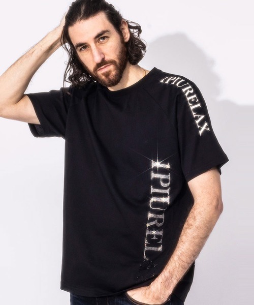 1piu1uguale3 RELAX(ウノピュウノウグァーレトレリラックス)の「【当店独占販売】 1PIU1UGUALE3 RELAX ロゴ ラインストーン 半袖 Tシャツ(Tシャツ/カットソー・メンズ・ホワイト/ブラック・M/L/XL/2XL/S)」の16枚目の写真