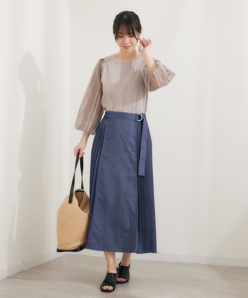 KATHARINE ROSS（キャサリンロス）の「【KATHARINE ROSS】デニムライクプリーツスカート（デニムスカート・レディース・ブルー・MEDIUM）」の3枚目の写真