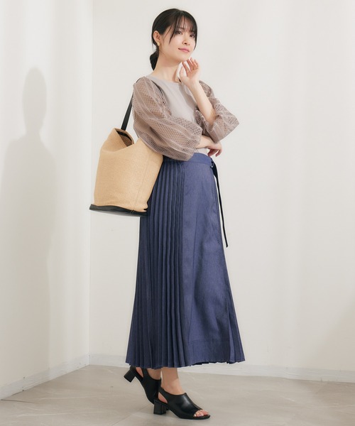 KATHARINE ROSS（キャサリンロス）の「【KATHARINE ROSS】デニムライクプリーツスカート（デニムスカート・レディース・ブルー・MEDIUM）」の4枚目の写真