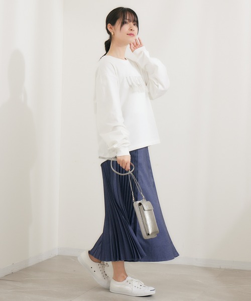 KATHARINE ROSS（キャサリンロス）の「【KATHARINE ROSS】デニムライクプリーツスカート（デニムスカート・レディース・ブルー・MEDIUM）」の6枚目の写真