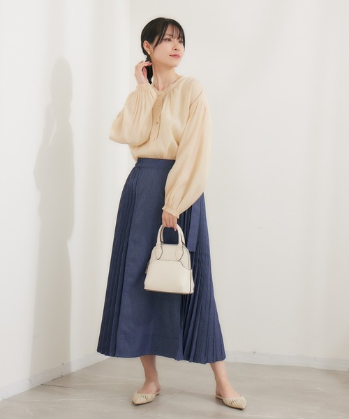 KATHARINE ROSS（キャサリンロス）の「【KATHARINE ROSS】デニムライクプリーツスカート（デニムスカート・レディース・ブルー・MEDIUM）」の9枚目の写真