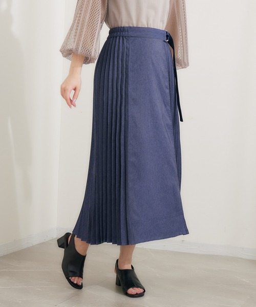 KATHARINE ROSS（キャサリンロス）の「【KATHARINE ROSS】デニムライクプリーツスカート（デニムスカート・レディース・ブルー・MEDIUM）」の12枚目の写真