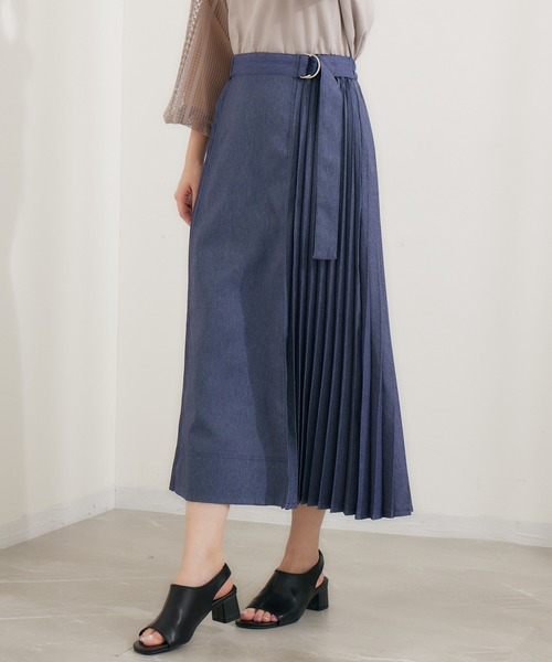 KATHARINE ROSS（キャサリンロス）の「【KATHARINE ROSS】デニムライクプリーツスカート（デニムスカート・レディース・ブルー・MEDIUM）」の13枚目の写真