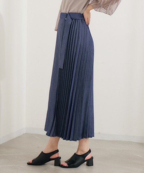 KATHARINE ROSS（キャサリンロス）の「【KATHARINE ROSS】デニムライクプリーツスカート（デニムスカート・レディース・ブルー・MEDIUM）」の14枚目の写真