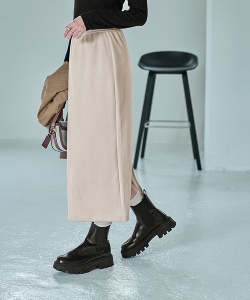 STYLE DELI(スタイルデリ)の「表面リブストレッチペンシルスカート(スカート・レディース・ブラック/ホワイト系その他・01/02)」の9枚目の写真