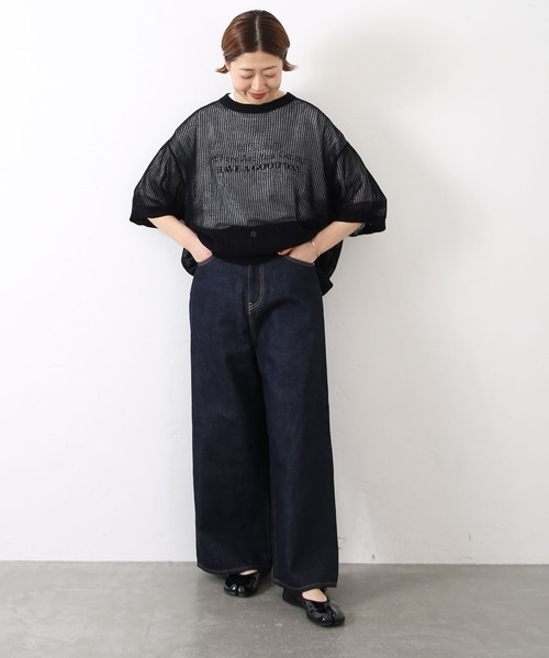 JOURNAL STANDARD LUXE（ジャーナルスタンダード　ラックス）の「メッシュ クルーネックTシャツ（Tシャツ/カットソー・レディース・ホワイト/ブラック・FREE）」の10枚目の写真