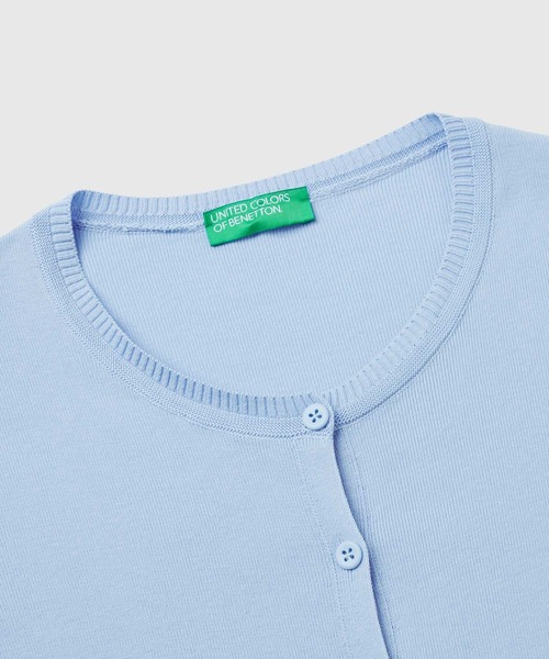 BENETTON (UNITED COLORS OF BENETTON)(ベネトンユナイテッドカラーズオブベネトン)の「コットン100%無地クルーネック長袖カーディガン(カーディガン/ボレロ・レディース・ピンク/ライトブルー/ラベンダー/ブルー・X-SMALL/SMALL/MEDIUM/LARGE)」の10枚目の写真