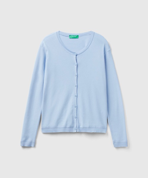 BENETTON (UNITED COLORS OF BENETTON)(ベネトンユナイテッドカラーズオブベネトン)の「コットン100%無地クルーネック長袖カーディガン(カーディガン/ボレロ・レディース・ピンク/ライトブルー/ラベンダー/ブルー・X-SMALL/SMALL/MEDIUM/LARGE)」の8枚目の写真