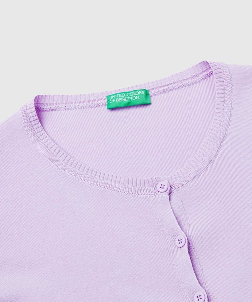 BENETTON (UNITED COLORS OF BENETTON)(ベネトンユナイテッドカラーズオブベネトン)の「コットン100%無地クルーネック長袖カーディガン(カーディガン/ボレロ・レディース・ピンク/ライトブルー/ラベンダー/ブルー・X-SMALL/SMALL/MEDIUM/LARGE)」の15枚目の写真