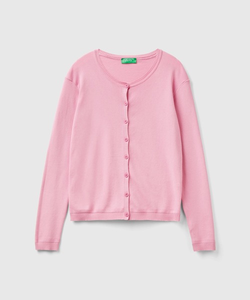 BENETTON (UNITED COLORS OF BENETTON)(ベネトンユナイテッドカラーズオブベネトン)の「コットン100%無地クルーネック長袖カーディガン(カーディガン/ボレロ・レディース・ピンク/ライトブルー/ラベンダー/ブルー・X-SMALL/SMALL/MEDIUM/LARGE)」の18枚目の写真