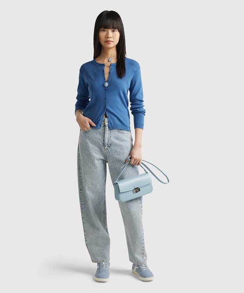 BENETTON (UNITED COLORS OF BENETTON)(ベネトンユナイテッドカラーズオブベネトン)の「コットン100%無地クルーネック長袖カーディガン(カーディガン/ボレロ・レディース・ピンク/ライトブルー/ラベンダー/ブルー・X-SMALL/SMALL/MEDIUM/LARGE)」の22枚目の写真