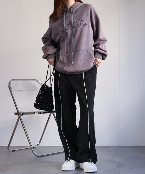 CREARE -LINO-(クレアーレリノ)の「ナイロンライントラックパンツ/セットアップ<ユニセックス>(その他パンツ・メンズ・ブラック/オフホワイト/チャコールグレー・M/L)」の15枚目の写真