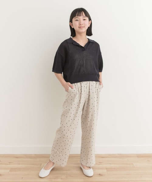URBAN RESEARCH DOORS（アーバンリサーチドアーズ）の「クロップドメッシュシャツ(KIDS)（ニット/セーター・キッズ・オフホワイト/ネイビー・150/135/120）」の11枚目の写真