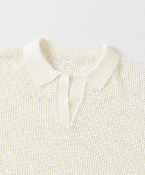 URBAN RESEARCH DOORS（アーバンリサーチドアーズ）の「クロップドメッシュシャツ(KIDS)（ニット/セーター・キッズ・オフホワイト/ネイビー・150/135/120）」の17枚目の写真