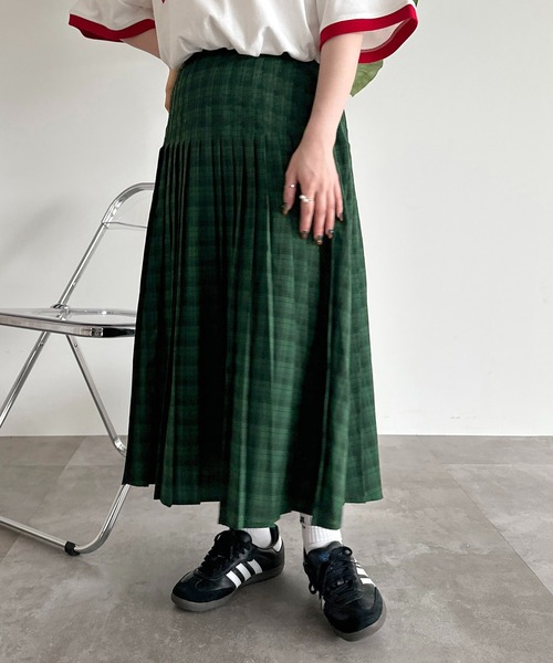 【Karen Millen】チェック プリーツ キルト ミディ スカート BONLECILL スカート タータンチェックミディ丈プリーツスカート
