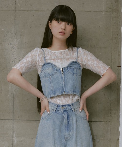 RAY CASSIN（レイカズン）の「５分袖レースT（その他トップス・レディース・ブラック/スカイブルー/ホワイト・FREE）」の9枚目の写真