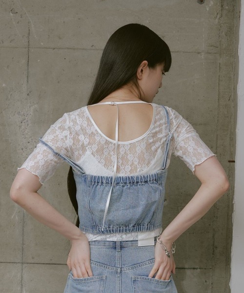 RAY CASSIN（レイカズン）の「５分袖レースT（その他トップス・レディース・ブラック/スカイブルー/ホワイト・FREE）」の4枚目の写真